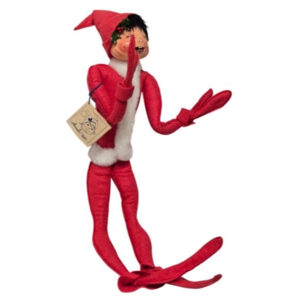 Annalee Dolls Vintage Christmas Swirl Red Elf Code# 7448 Mobilitee Doll (NWT) - Picture 2 of 16